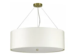 Lampadario Contemporaneo Pearce Acciaio Ottone Antico 7 Luci E27
