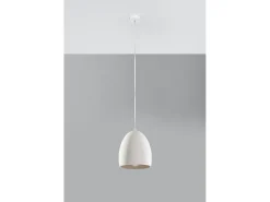 Lampadario Cupola Ceramica Bianca E27 Lámpara colgante de cerámica tipo domo Blanco E27