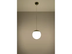 Lampadario Globe Bianco, Oro E27 Lámpara colgante Globe Blanco, Dorado E27