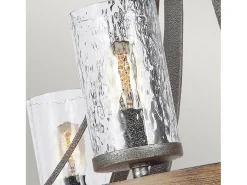 Lampadario Industrial Angelo Acciaio Anticato Metallo Vetro Grigio 6 Luci E27