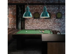 Lampadario Industrial Ferro E Ceramica Vintage Verde 1 Luce E27 50Cm