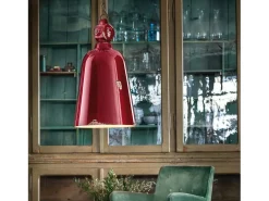Lampadario Industrial Ferro E Ceramica Vintage Bordeaux 1 Luce E27