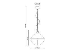Lampadario Industrial Ferro E Ceramica Con Rete Vintage Bianco 1 Luce E27 40Cm
