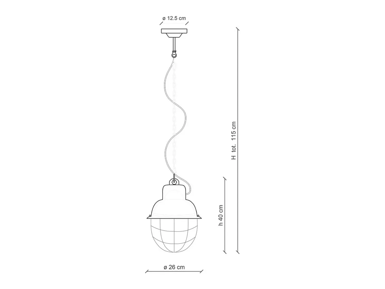 Lampadario Industrial Ferro E Ceramica Con Rete Vintage Giallo 1 Luce E27