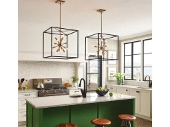 Lampadario Industrial Nordico Aros Acciaio Nero Ottone 12 Luci E14