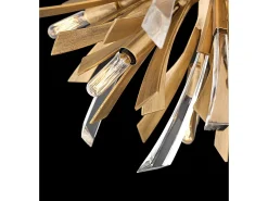 Lampadario Industrial Nordico Vida Acciaio Oro Brunito 6 Luci E14