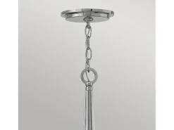 Lampadario Industrial Nordico Ascher Acciaio Nichel Lucido Cristallo 6 Luci E14