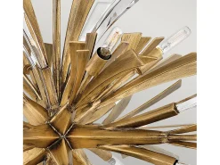 Lampadario Industrial Nordico Vida Acciaio Oro Brunito 13 Luci E14
