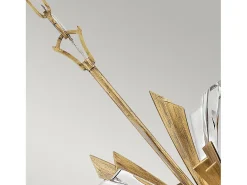 Lampadario Industrial Nordico Vida Acciaio Oro Brunito 13 Luci E14