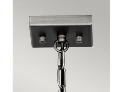 Lampadario Industrial Nordico Louvre Acciaio Canna Di Fucile Vetro 4 Luci E27