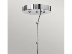Lampadario Industrial Nordico Mondo Acciaio Cromo Lucido Vetro 8 Luci G9 3 Led