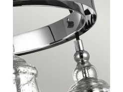 Lampadario Industrial Nordico Loras Acciaio Vetro 3 Luci E27
