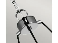 Lampadario Industrial Nordico Loras Acciaio Vetro 3 Luci E27