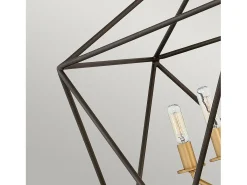 Lampadario Industrial Nordico Astrid Metallo Bronzo Opaco 5 Luci E14