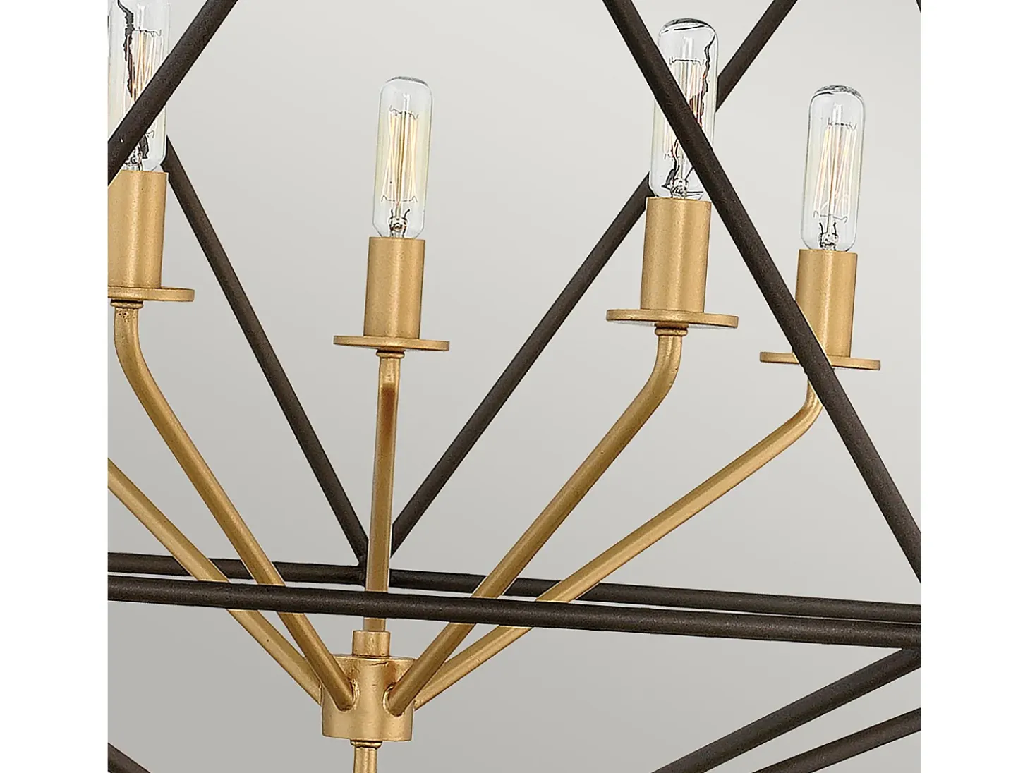 Lampadario Industrial Nordico Astrid Metallo Bronzo Opaco 5 Luci E14