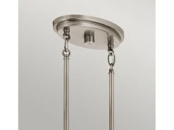 Lampadario Industrial Nordico Grand Bank Acciaio Grigio Antico Vetro 5 Luci E14