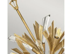 Lampadario Industrial Nordico Vida Acciaio Oro Brunito Piccolo 13 Luci E14