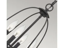 Lampadario Industrial Nordico Bradbury Acciaio Grigio Cenere 4 Luci E14