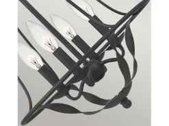 Lampadario Industrial Nordico Bradbury Acciaio Grigio Cenere 4 Luci E14