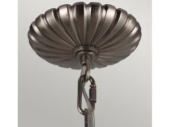 Lampadario Industrial Nordico Adams Acciaio Nichel Antico Vetro 3 Luci E14