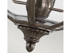 Lampadario Industrial Nordico Adams Acciaio Nichel Antico Vetro 4 Luci E14