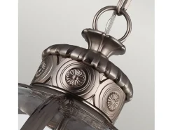 Lampadario Industrial Nordico Adams Acciaio Nichel Antico Vetro 4 Luci E14