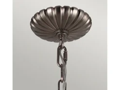 Lampadario Industrial Nordico Adams Acciaio Nichel Antico Vetro 4 Luci E14