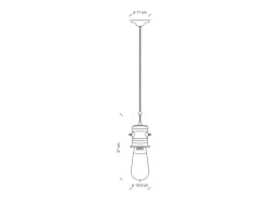 Lampadario Industrial Urban Ferro Ceramica Vintage Bianco 1 Luce E27 37Cm