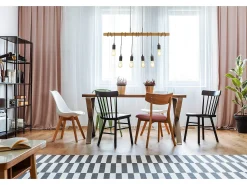 Lampadario Industrial-Nordico Fienile Acciaio Marrone 6 Luci E27
