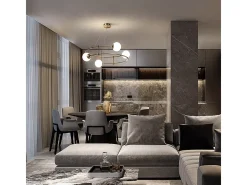 Lampadario Minimal Balance In Metallo Oro 4 Luci E Diffusori Sferici Bianchi