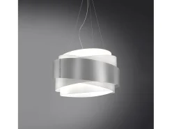 Lampadario Moderno Bea Polilux ® Argento E Metallo Cromo 5 Luci E27 D80Cm