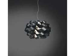 Lampadario Moderno Cloud Polilux ® Nero E Metallo Cromo 5 Luci E27