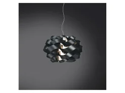 Lampadario Moderno Cloud Polilux ® Nero E Metallo Cromo 2 Luci E27