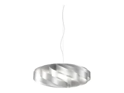 Lampadario Moderno Flat Polilux ® Argento E Metallo Cromo 3 Luci E27