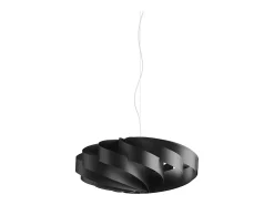 Lampadario Moderno Flat Polilux ® Nero E Metallo Cromo 3 Luci E27