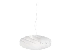 Lampadario Moderno Flat Polilux ® Bianco E Metallo Cromo 3 Luci E27