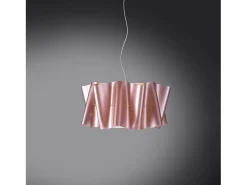 Lampadario Moderno Folio Polilux ® Pink Metal E Metallo Cromo 3 Luci E27