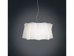 Lampadario Moderno Folio Polilux ® Bianco E Metallo Cromo 3 Luci E27
