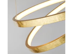 Lampadario Moderno Galleggiante Acciaio Oro Policarbonato Bianco Led 42,4W 3000K