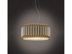 Lampadario Moderno Louise Polilux ® New Gold E Metallo Cromo 5 Luci E27