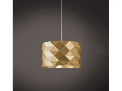 Lampadario Moderno Prisma Polilux ® New Gold E Metallo Cromo 5 Luci E27