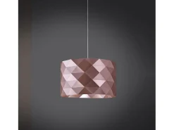 Lampadario Moderno Prisma Polilux ® Pink Metal E Metallo Cromo 5 Luci E27