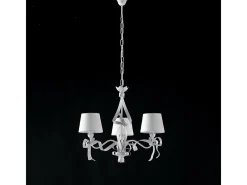 Lampadario Shabby Chic Bianco 3 Luci Lucy Bianco BeLight