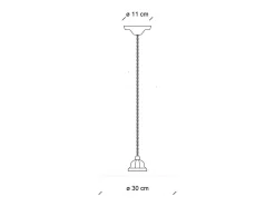 Lampadario Vintage B&W Metallo Smaltato Nero E Bianco 1 Luce E27 30Cm