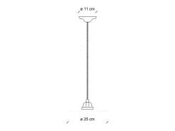 Lampadario Vintage B&W Metallo Smaltato Nero E Bianco 1 Luce E27 25Cm