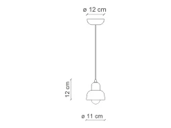 Lampadario Vintage Decò Berimbau Ceramica Arancio Pokè 1 Luce E14