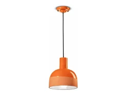 Lampadario Vintage Decò Caxixi Ceramica Arancio Pesca 1 Luce E27