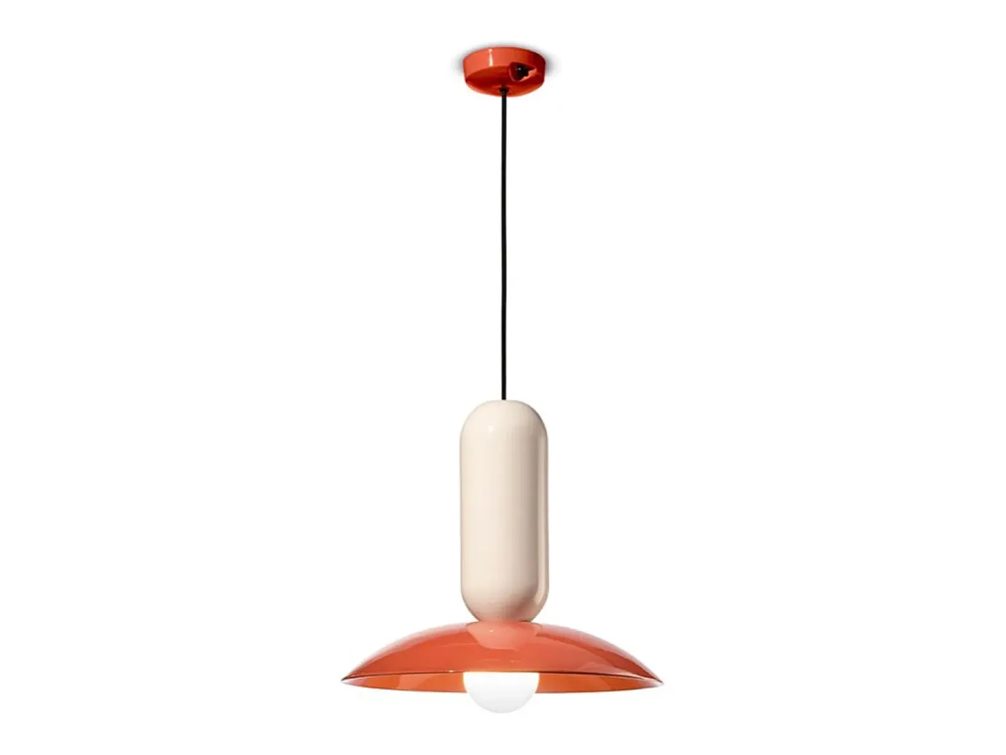 Lampadario Vintage Decò Pau Ceramica Crema E Turchese 1 Luce E27