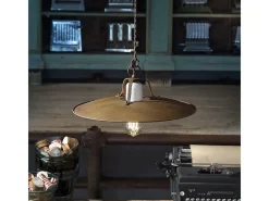 Lampadario Vintage Grunge Ferro E Ceramica Craquele' 1 Luce E27 40Cm