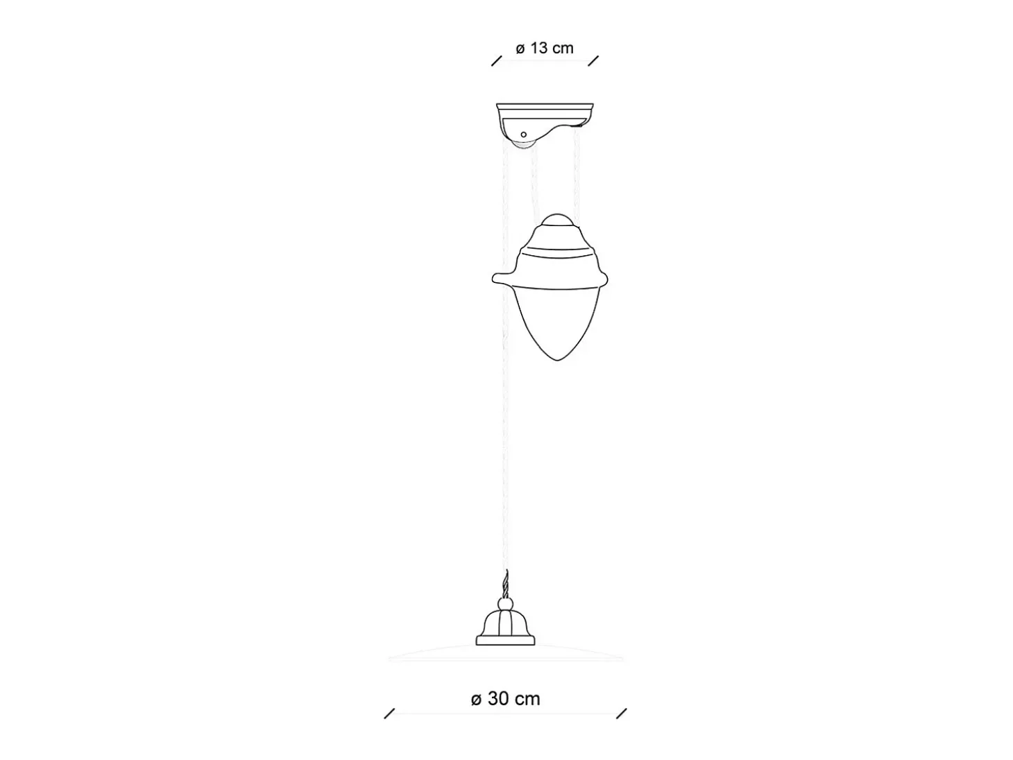 Lampadario Vintage Saliscendi B&W Metallo Smaltato Nero E Bianco 1 Luce E27 30Cm